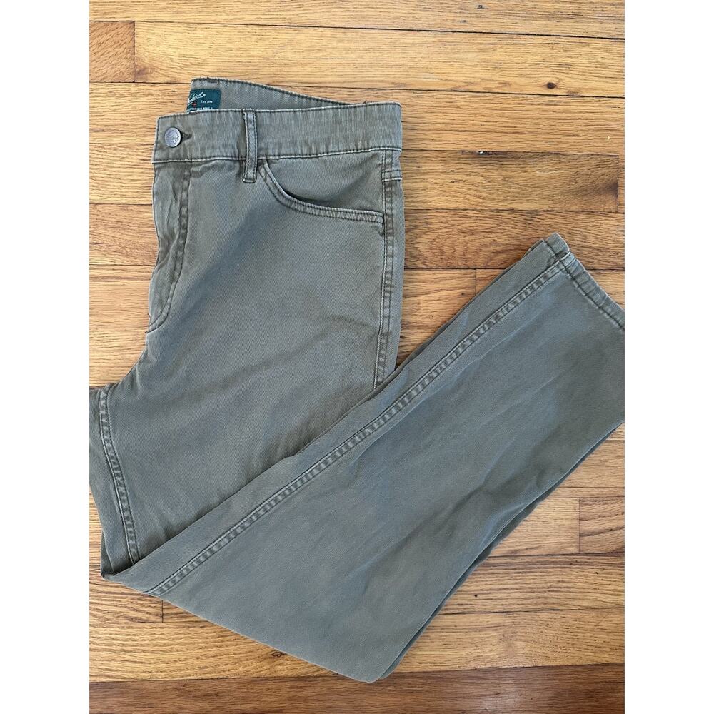 Men's Woolrich Cotton Olive Green Khaki Utility Carpenter Workwear 32/20 Pants - Picture 6 of 11